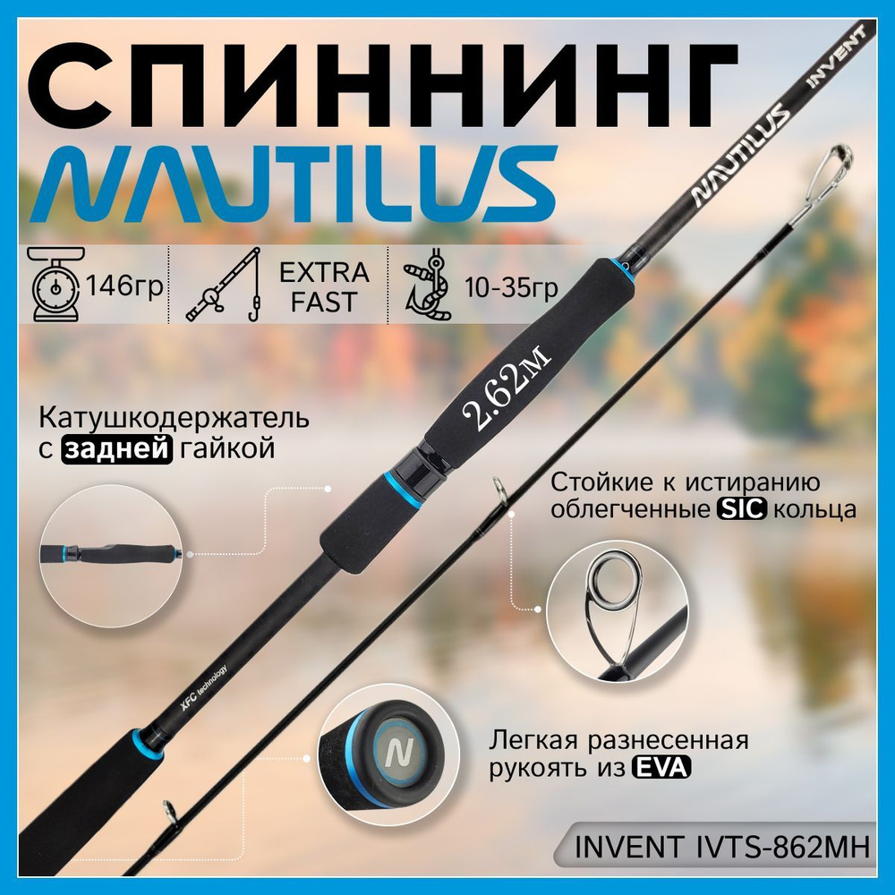 Спиннинг Nautilus INVENT IVTS-862MH 2.62м 10-35гр #1