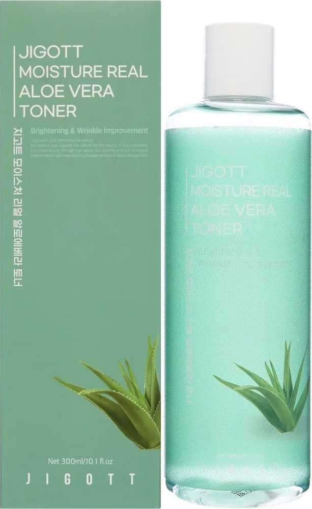 JIGOTT / Джиготт Moisture Real Aloe Vera Toner Тонер для лица увлажняющий с экстрактом алоэ для всех #1