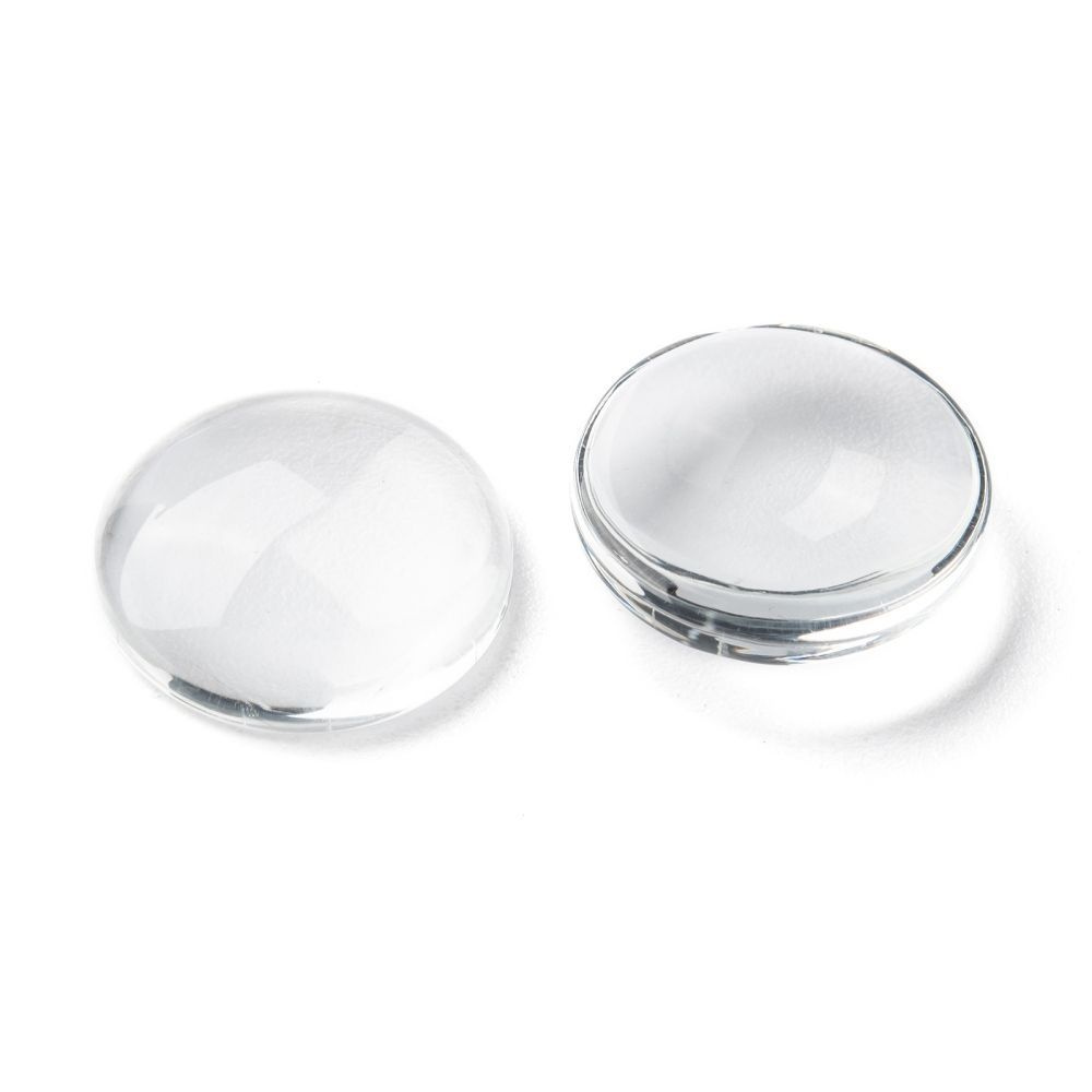 Кабошоны стеклянные круглые, 20 шт., прозрачный, 16х4 мм #1