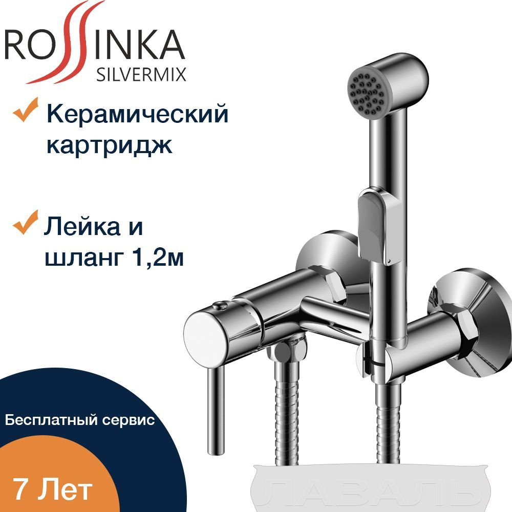 Гигиенический смеситель для биде и унитаза, шланг 1,2м, хром (Rossinka X25-52)  #1