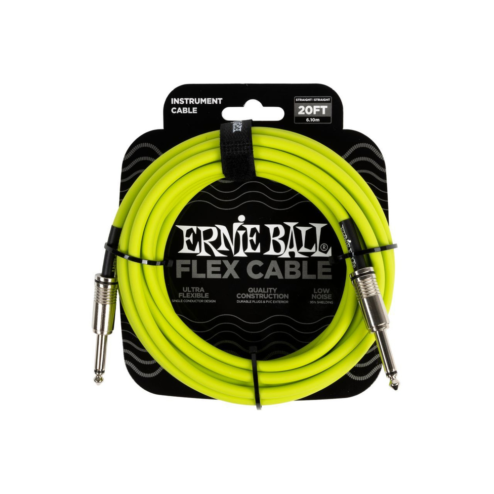 Ernie Ball Инструментальный кабель 6.3 мм/6.3 мм, 6 м, желтый #1