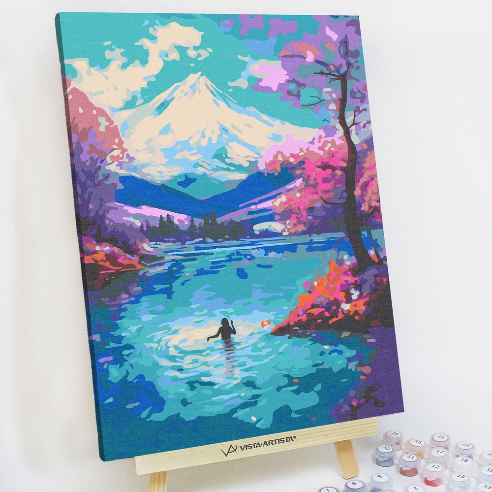 Картина по номерам, холст на подрамнике - Волшебная гора Фудзияма 30x40 см.  #1