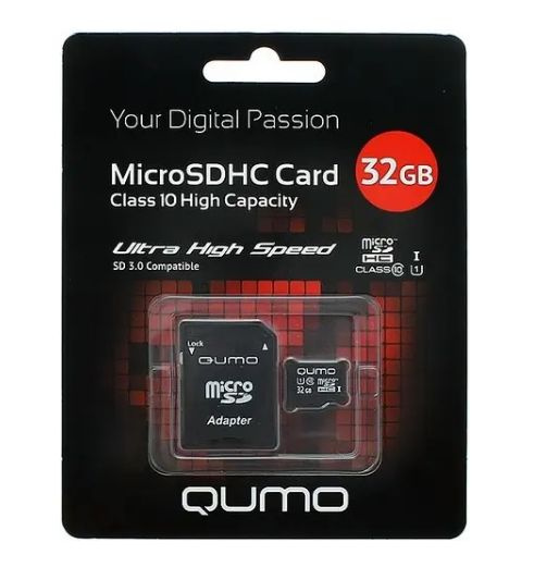 Карта памяти QUMO microSDHC 32 ГБ (QM32GMICSDHC10U1) - Class 10, UHS Class 1, запись - 10 Мбайт/сек, #1