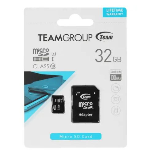 Карта памяти TEAMGROUP Micro microSDHC 32 ГБ (TUSDH32GCL10U03) - Class 10, UHS Class 1, запись - 20 Мбайт/сек, #1