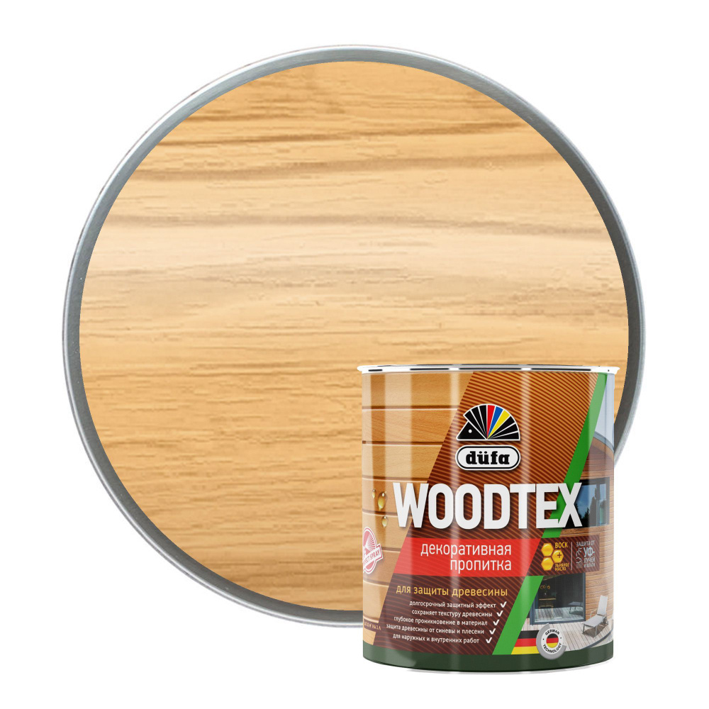 Пропитка декоративная для защиты древесины алкидная Dufa WOODTEX сосна 0,9 л  #1