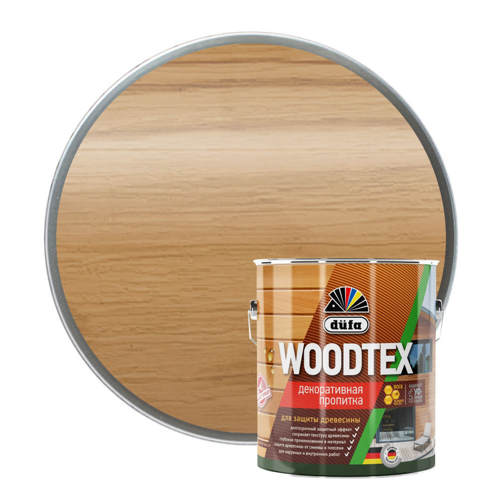 Пропитка декоративная для защиты древесины алкидная Dufa WOODTEX орех 3 л  #1
