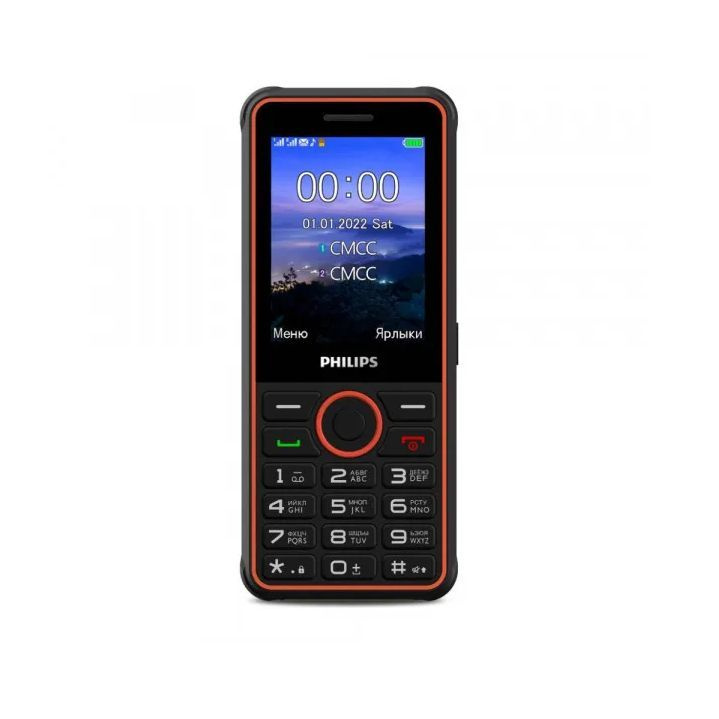 Philips Мобильный телефон Xenium E2301/CTE2301DG/00, черный, оранжевый  #1