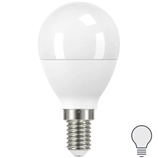 Лампа светодиодная Gauss E14 170-240 В 5.5 Вт шар малый матовая 470 лм, нейтральный белый свет  #1