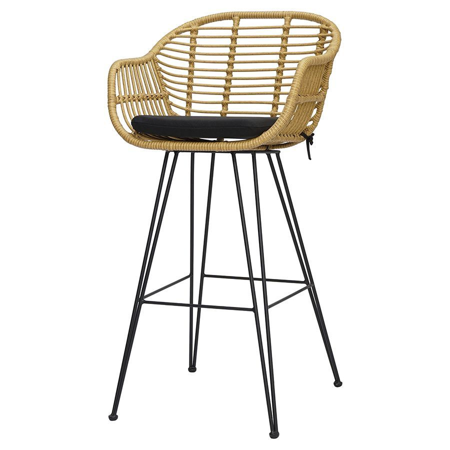 Стул садовый Vetle Bent барный кресло высокое для сада с металлическим основанием и мягкой подушкой для #1