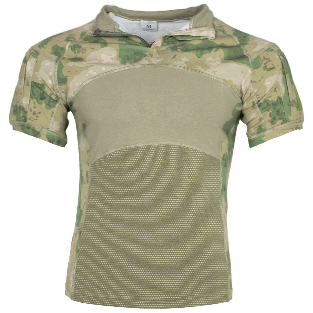 Футболка (тактическая рубашка с коротким рукавом) военная в камуфляже росгвардии мох с перфорированными #1