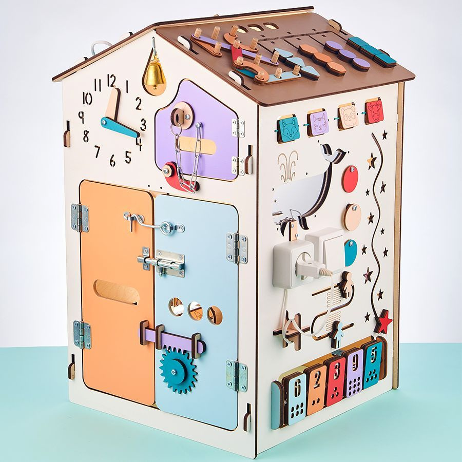 Бизиборд домик развивающий "Дом с китом" со светом "Bunny Board" Большой подарок на 1 год  #1