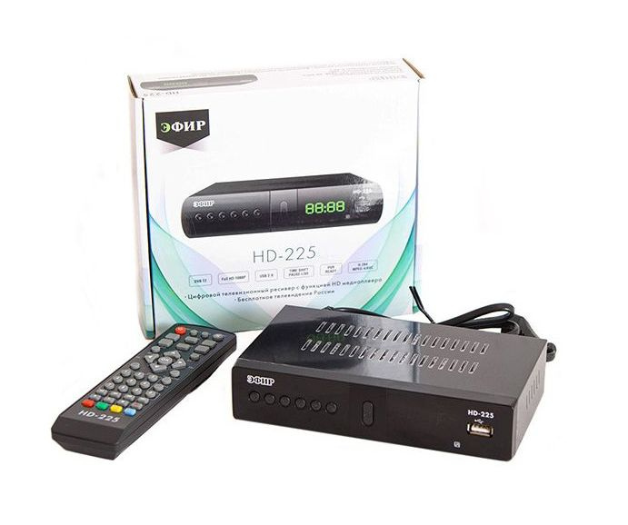 Ресивер DVB-T2 Сигнал Эфир HD-225 / 20225 цвет черный, с пультом ДУ (1103903)  #1