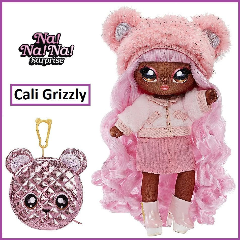 Кукла мягкая Na!Na!Na! Surprise Glam серия 1 - Cali Grizzly 19 см с сумочкой 575351 MGA Entertainment #1