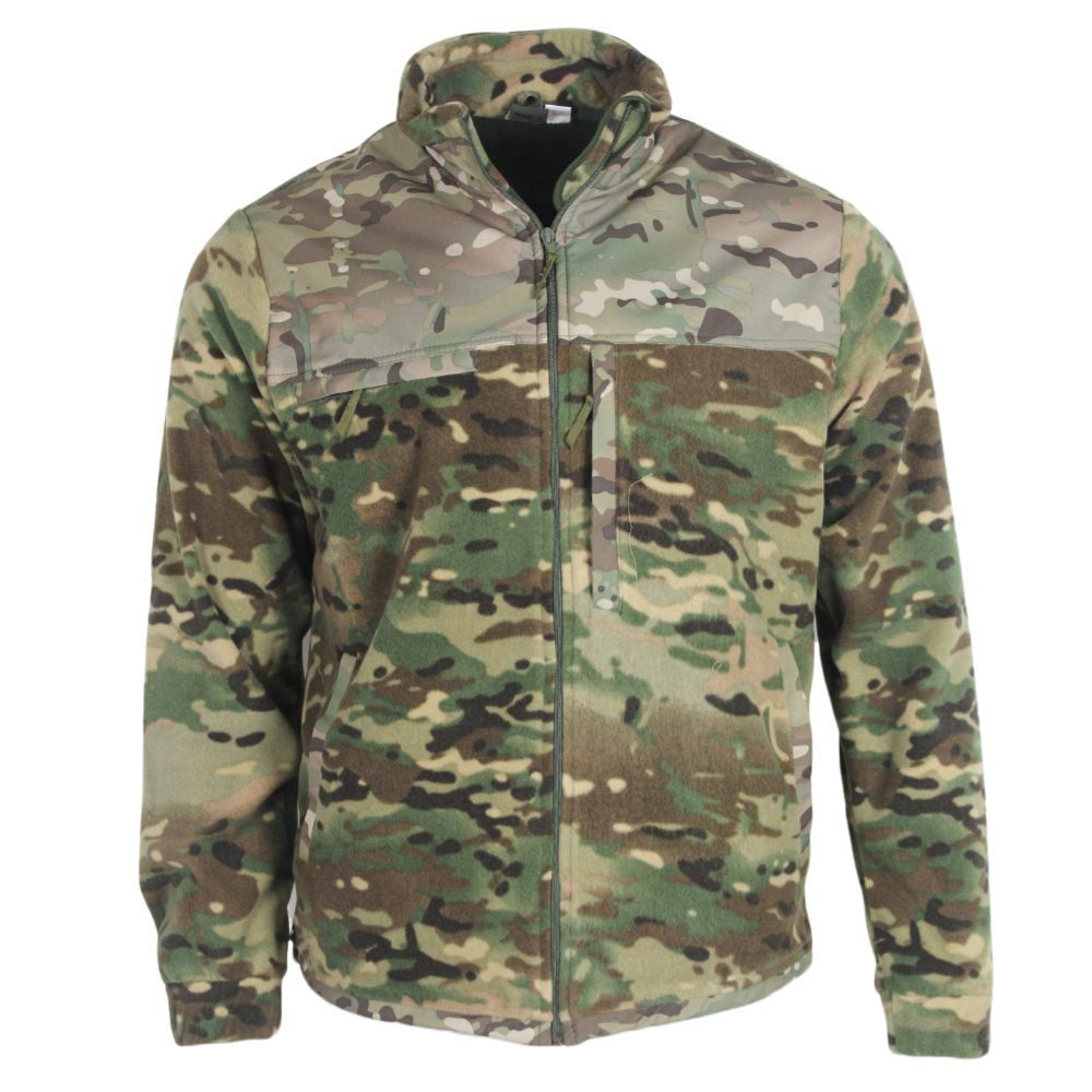 Тактическая теплая военная флисовая куртка (кофта / толстовка). Камуфляж спецназа мультикам (multicam), #1