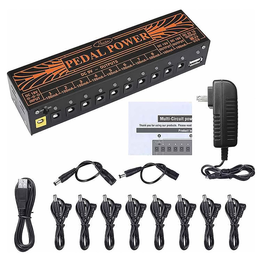 Гитарный источник питания Rowin PW-1 с USB-портом / Блок питания для педалей гитарных эффектов  #1