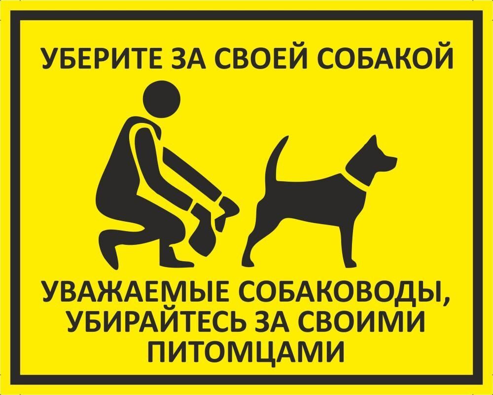 Табличка "Уберите за своей собакой!" А3 (40х30см) #1