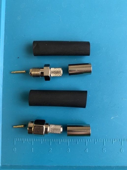 Разъём RP-SMA male и разъём RP-SMA female на кабель RG58 2 шт в комплекте.  #1