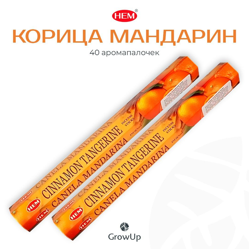 HEM Корица Мандарин - 2 упаковки по 20 шт - ароматические благовония, палочки, Cinnamon Tangerine - Hexa #1
