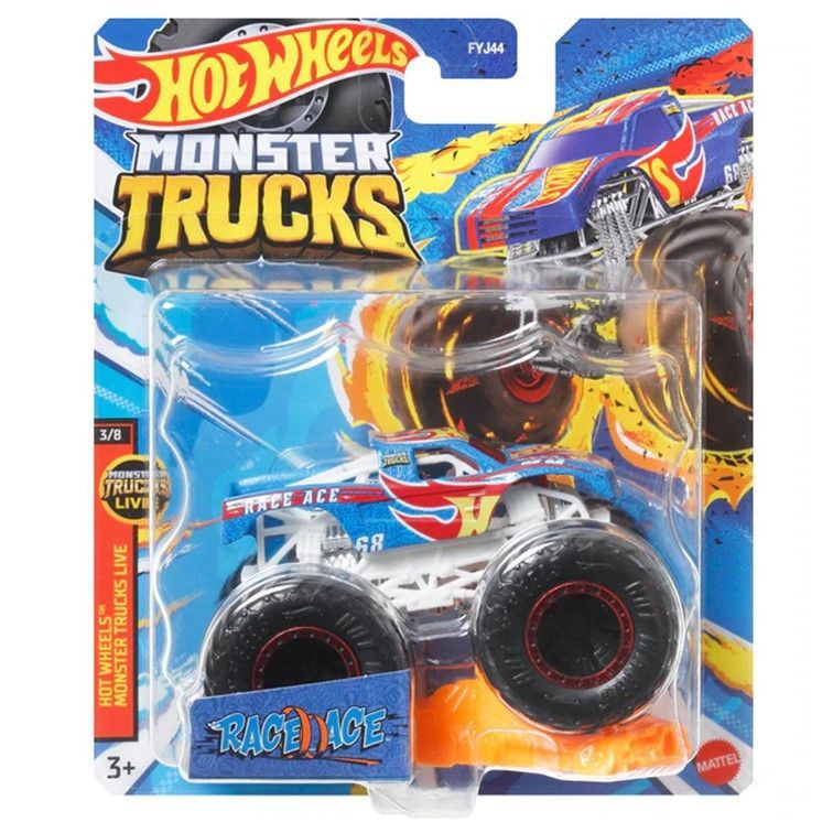 HNW27 Машинка металлическая игрушка Hot Wheels Monster Trucks Монстр трак коллекционная модель RACE ALL #1