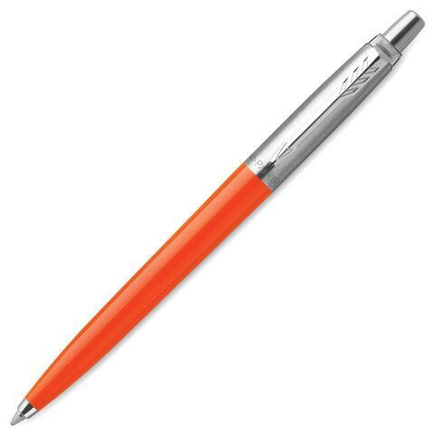 Ручка шариковая PARKER "Jotter Orig Orange", корпус оранжевый, детали хром, блистер, синяя, 2076054  #1