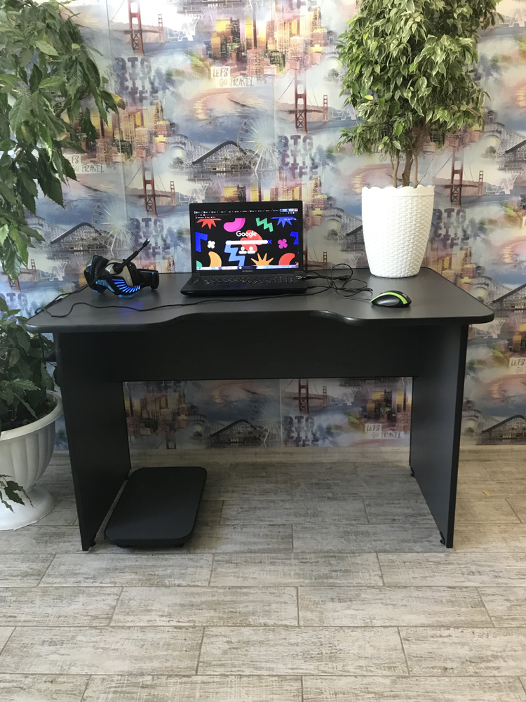 Компьютерный письменный стол ADRENALINE Игровой Геймерский Серый/Черный 110х75х78  #1