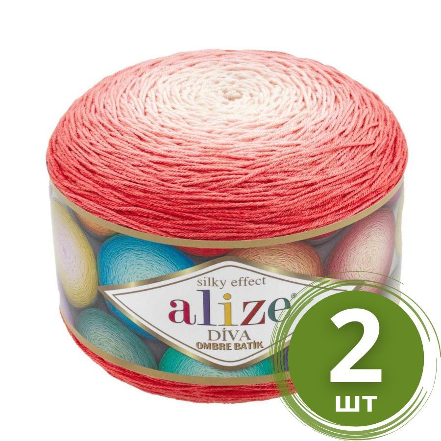 Пряжа для вязания Alize Diva Ombre Batik (Дива Омбре Батик) - 2 мотка Цвет: 7381 розовый Микрофибра акрил-100% #1