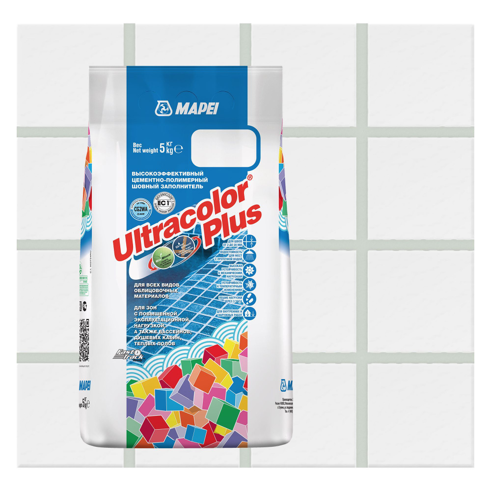 Затирка для плитки MAPEI UltraColor Plus 103 Белая луна, 5 кг #1