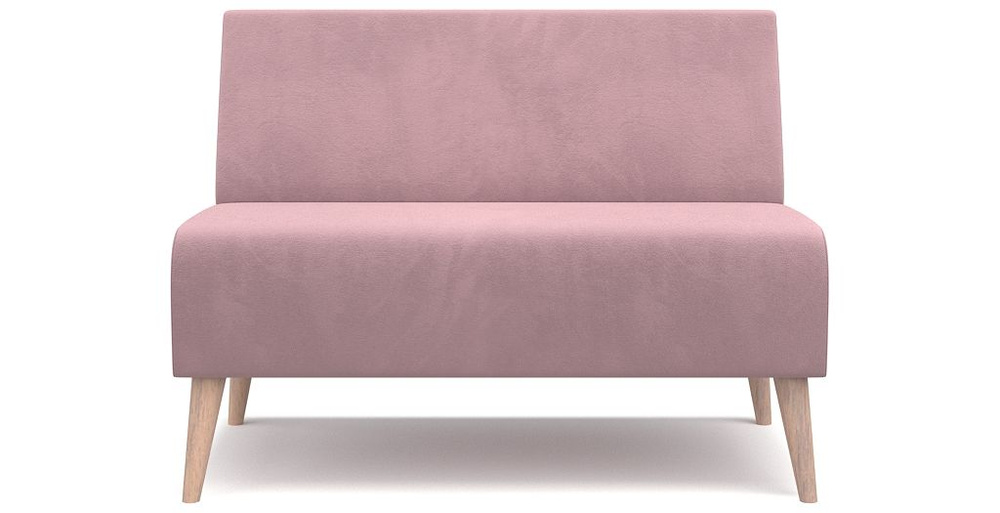 Прямой диван PUSHE Килт без подлокотников, нераскладной, для кухни, прихожей, балкона, детской, розовый #1