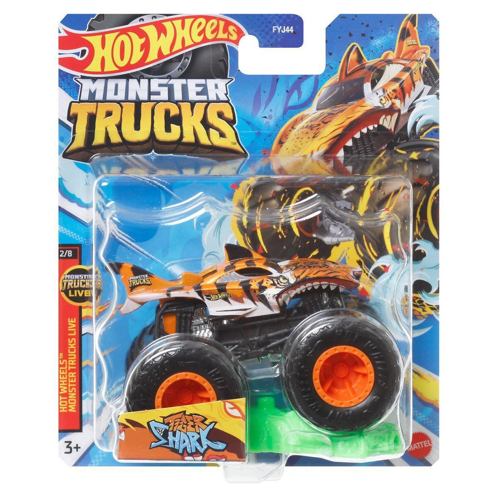 Машинка Mattel Hot Wheels Монстр трак 1:64 FYJ44 2023 TIGER SHARK #1