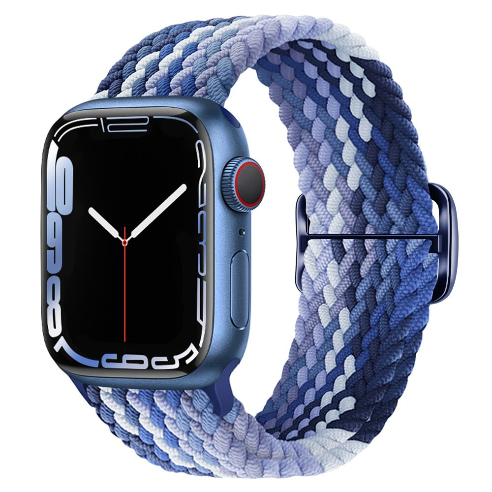 Плетеный нейлон ремешок для Apple watch 40mm 41mm 38mm серия 9 8 7 6 5 4 SE 2022 1 2 3 Ultra 2 Эластичные #1