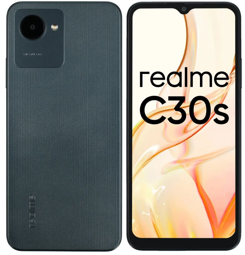 realme Смартфон 6,5" C30S 64 ГБ (6053074) черный 4/64 ГБ, черный #1