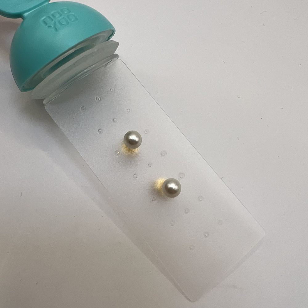 Серьги, White Pearl 5mm Gold Plated #1