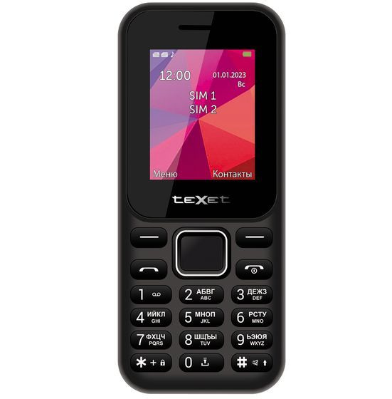 Texet Мобильный телефон Мобильный телефон teXet TM-122, черный матовый  #1