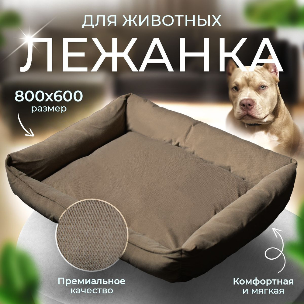 Лежак лежанка для собак животных средних и крупных пород 800х600х150мм  #1