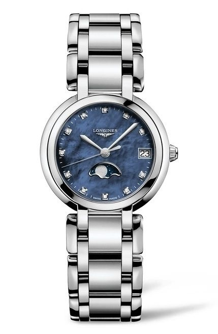 Швейцарские кварцевые часы Longines PrimaLuna L8.115.4.98.6 Quartz на стальном браслете, с водозащитой #1