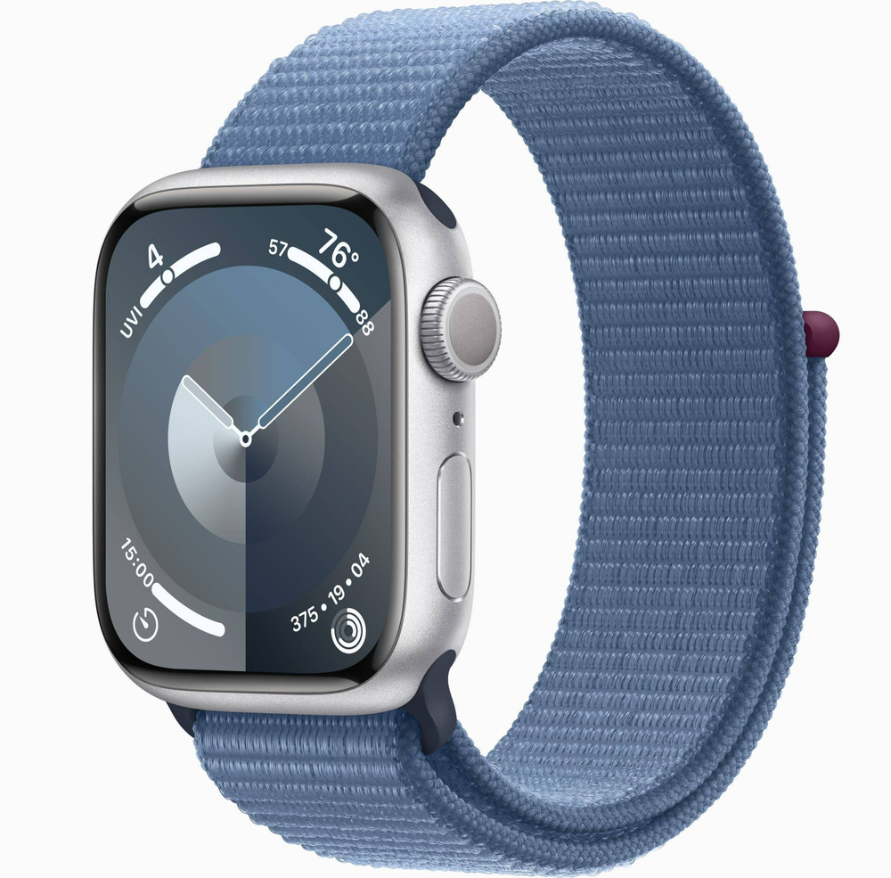 Умные часы Apple Watch Series 9 GPS 41mm Silver Aluminium Case with Winter Blue Sport Loop #1