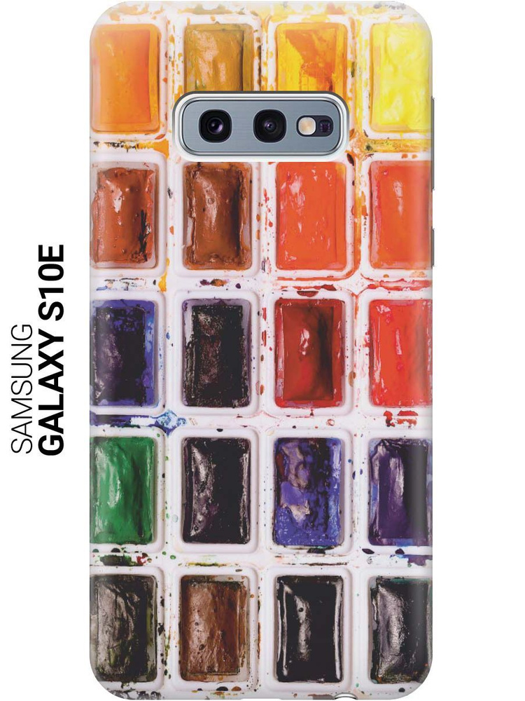 Ультратонкий силиконовый чехол-накладка для Samsung Galaxy S10e с принтом "Палитра красок"  #1