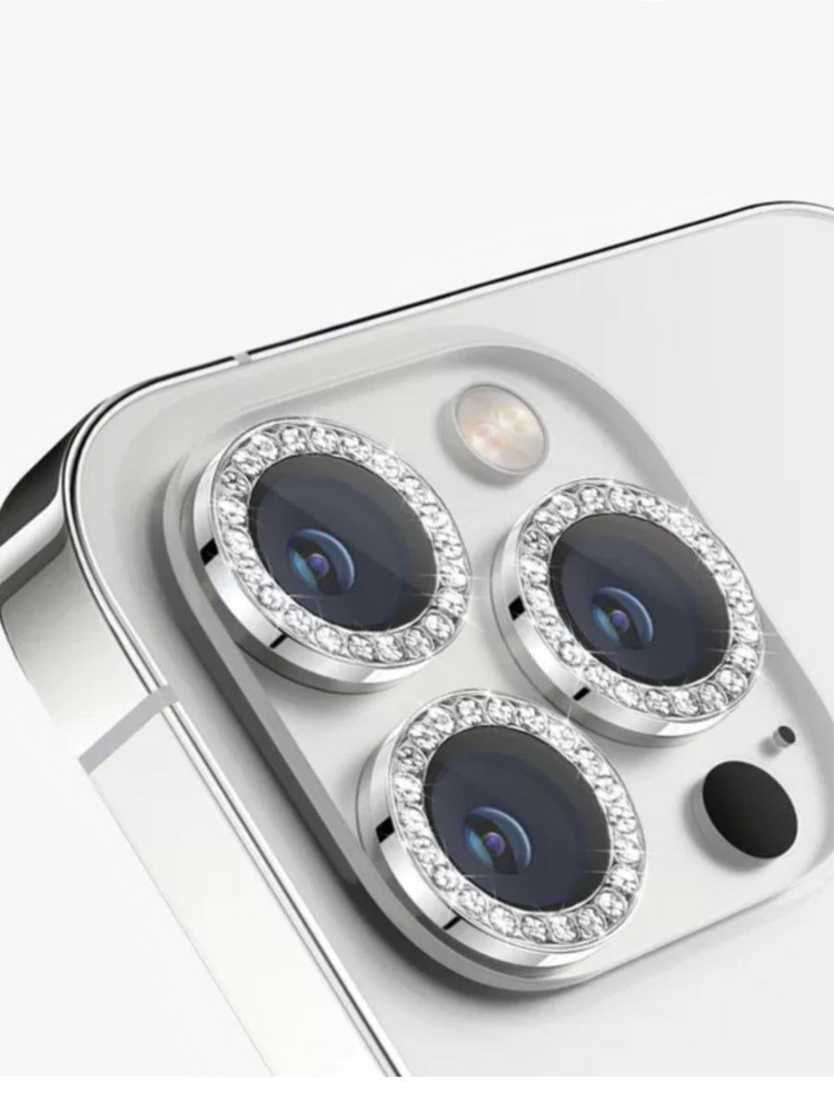 Защитные стекла со стразами для камеры iPhone 14 Pro и 14 Pro Max #1
