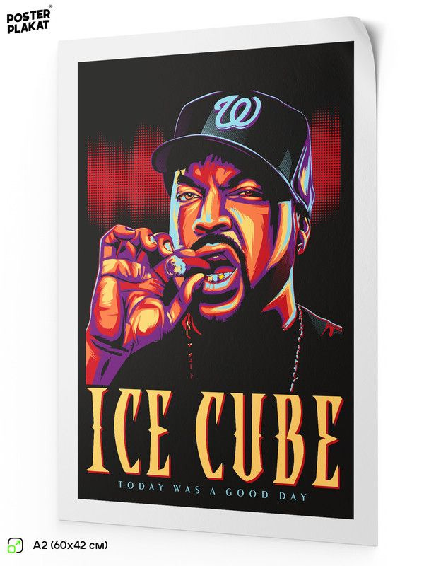 Постер ICE CUBE Айс Куб на стену для интерьера, музыкальный, хип-хоп артисты, рэп, А2 (60 х 42 см), Постер #1