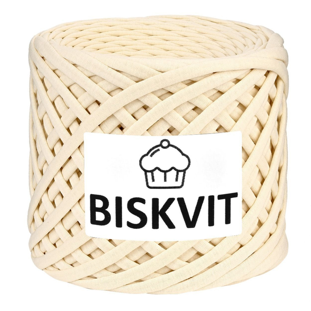 Трикотажная пряжа Biskvit (Бисквит) цвет Сливочный, 330гр. 100м. (100% хлопок), 1 моток.  #1