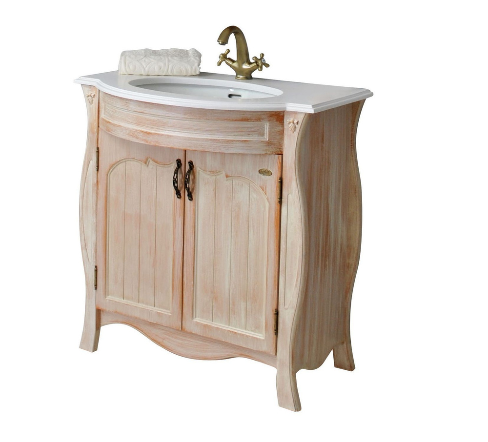 Atoll Тумба с раковиной, 86х55х90 см, Ривьера 85 Apricot - купить с ...