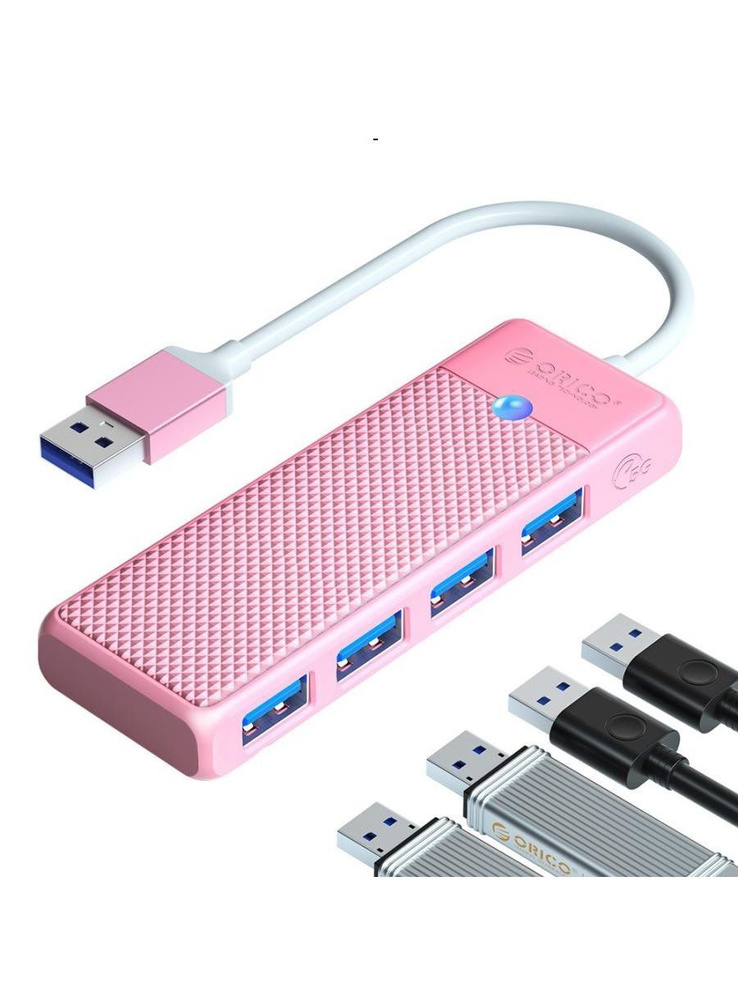Концентратор ORICO USB-A с 4x USB-A розовый (ORICO-PAPW4A-U3-015-PK-EP) #1