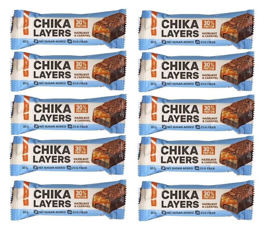 Протеиновый батончик в шоколаде Chikalab Chika Layers 5ти слойный Без сахара Лесной орех с Карамелью, #1