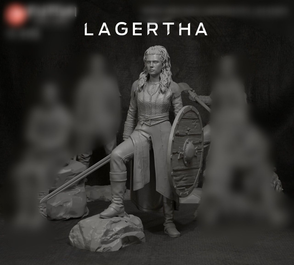 фигурка lagertha (не окрашенная - серого цвета, сборная модель)  #1