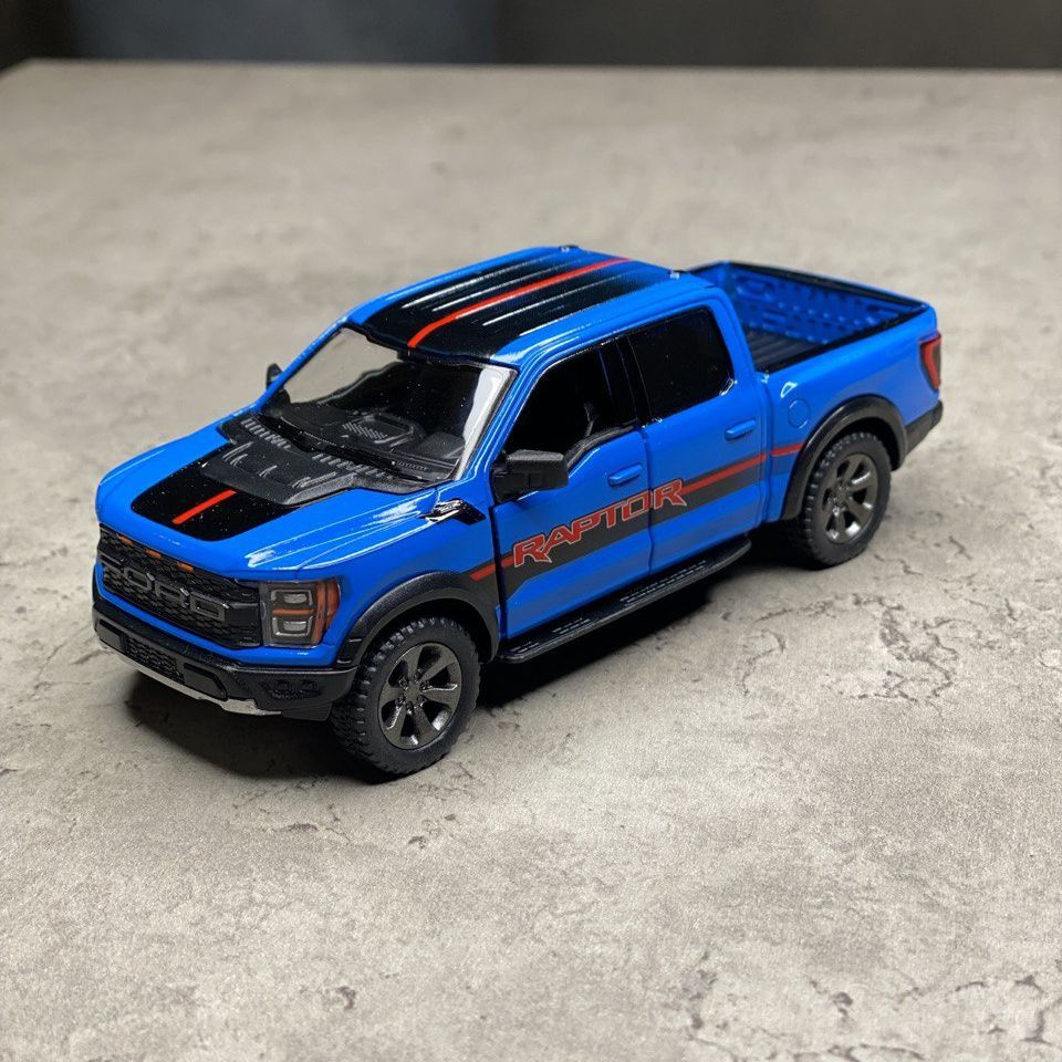 Машинка металлическая Форд Раптор 2022 Ford F-150 Raptor Kinsmart 1:46 инерционная, двери открываются, #1