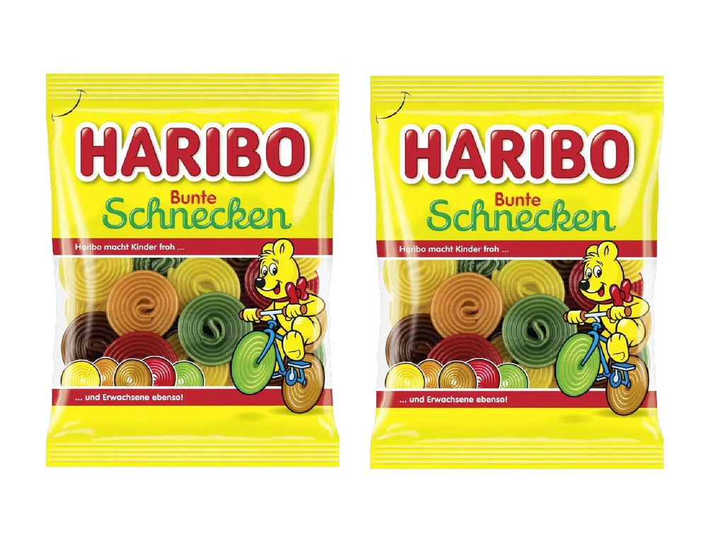 Мармелад Haribo Bunte Schnecken / Красочные улитки 2 шт по 160гр #1