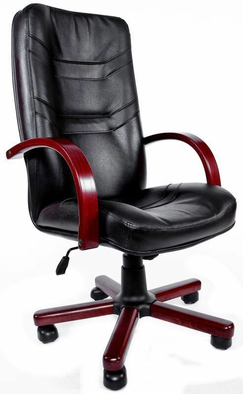 Компьютерное кресло Министр EX офисное, обивка: натуральная кожа, цвет: черный  #1