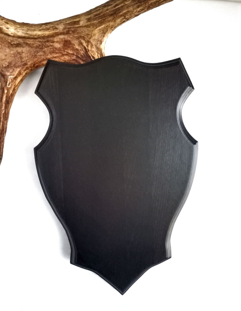 Медальон Крона для охотничьих трофеев "Девана" малый, деревянная подставка под череп, рога 20х30х2 см #1