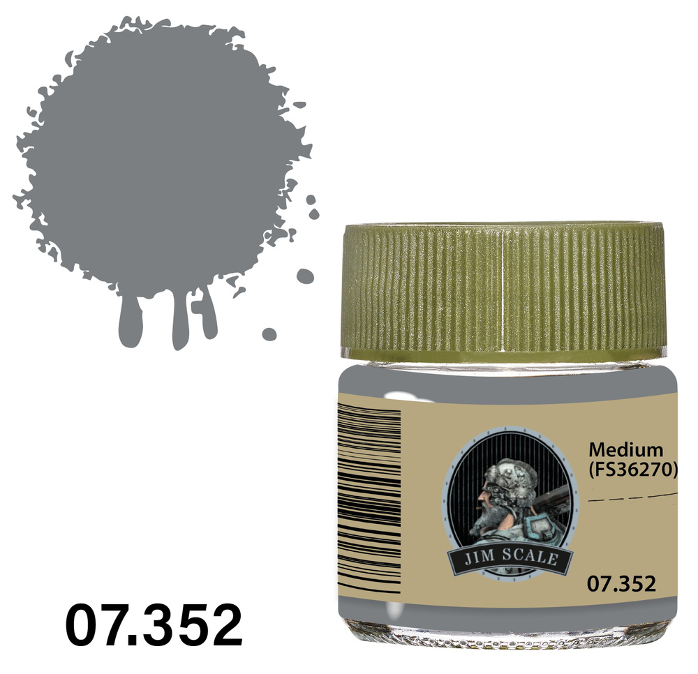 Jim Scale Краска лаковая на спиртовой основе, Medium Gray (FS36270), 10 мл  #1