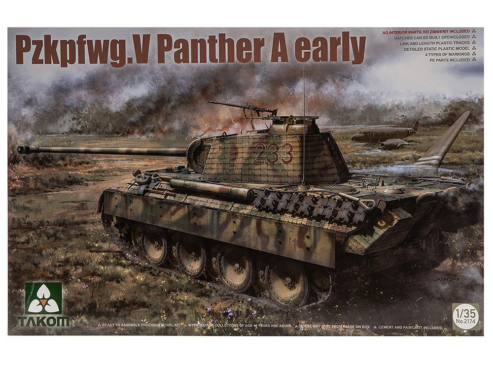 2174 Takom Немецкий средний танк Pzkpfwg.V Panther A (ранних выпусков) (1:35)  #1